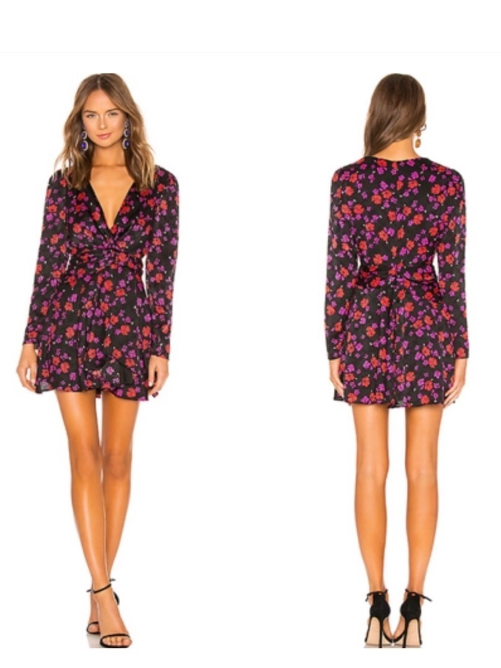 L’ACADEMIE REVOLVE  Jane Floral Mini Wrap Dress